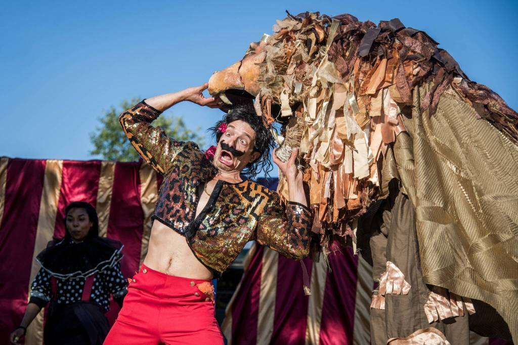 A lion tamer has a near-death experience. (Photo by Jo Arlow)
