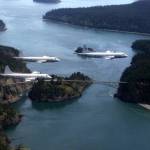 P-3s fly over Deception Pass.