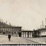 Before the car ferries, Whidbey Island was served by several steamers such as the Fairhaven which is shown here pulling up at Phinney Beach, also known as Old Clinton, now Brighton Beach. (Photo provided by South Whidbey Historical Society)