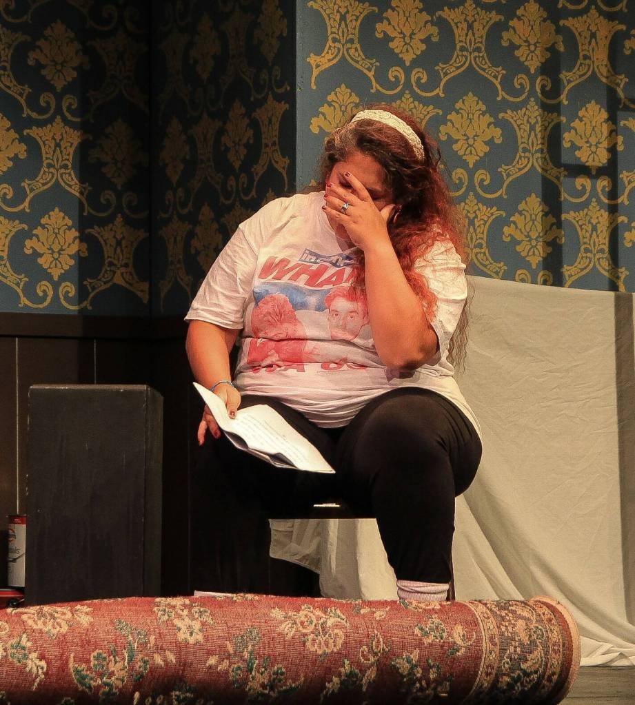 Gerry Dunbar was begged to direct Murder Most Foul, and is not happy with her decision to return from her 3-year hiatus from community theater. (Photo by Luisa Loi/Whidbey News-Times)