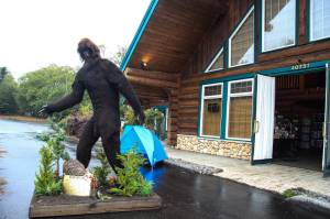 Photo by Luisa Loi/Whidbey News-Times
Squatchy stands in front of Squatchy's.