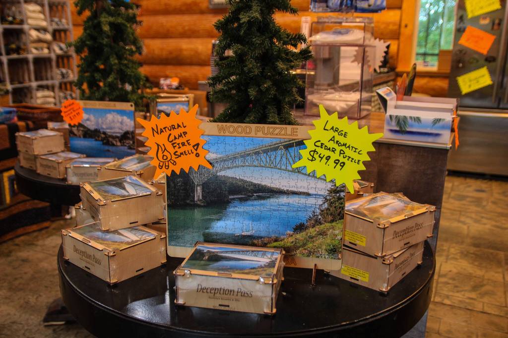 Some of the aromatic puzzles offered at Squatchys. (Photo by Luisa Loi/Whidbey News-Times)