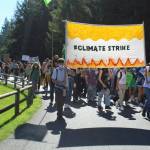 South Whidbey students lead a climate strike in 2021. (File photo by Karina Andrew/Whidbey News-Times)