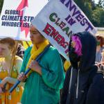 South Whidbey students lead a climate strike in 2022. (File photo by David Welton)