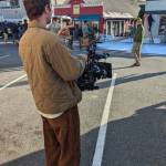 Photo provided
Cameras were rolling in downtown Langley Friday as a production crew filmed a commercial on Anthes Avenue.