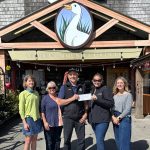 Pictured from left are Elise Miller (Goosefoot), Angela Ceccarelli (Opportunity Council), Steve Lamb (The Goose Community Grocer), Jaime Owens (Opportunity Council), Angela Ceccarelli (Opportunity Council) and Jessie Gunn (Whidbey Community Foundation).