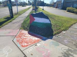 Someone from out of town painted the Coupeville school district's famous rock.