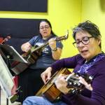 Photo by Luisa Loi
Right to left, Candy O'Neal and Melissa Johnson play at the Guitars for Vets Sunday Jam.