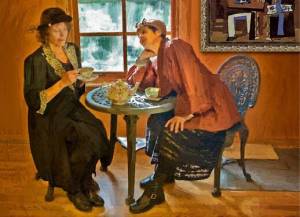 Martha Murphy as Alice B. Toklas and Patricia Duff as Gertrude Stein in a staged reading of "Gertrude Stein and A Companion" by Win Wells at OutCast Productions in Langley.