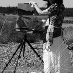 Alicia Elliott works on a painting. (Photo provided)
