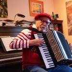 David Locke plays Rudolph, the Red-Nosed Reindeer. (Photo by Luisa Loi)