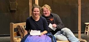 Photo provided
Sommer Harris (left, Queen Mary) and Andrew Yabroff (right, Jack Falstaff) during rehearsal.