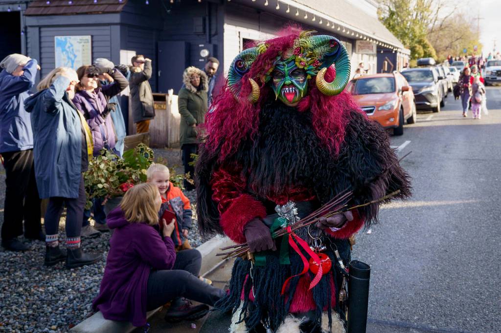 Siobhan Wright came dressed as Mrs. Krampus, a horned figure from European folklore who scares misbehaving children during the Christmas season. (Photo by David Welton)