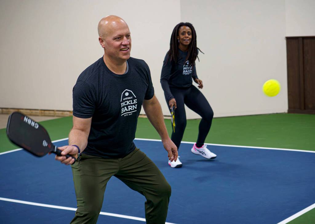 Paul and Abi Tschetter have opened Whidbey Islands very first pickleball club, Whidbey Pickle Barn. (Photo by David Welton)