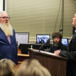 Judge William Hawkins swears in councilmember Chris Wiegenstein. (Photo by Luisa Loi)