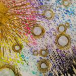 Scribner enjoys creating abstract art with rythmic and colorful shapes. This piece is titled Somehow it All Works Out. (Photo by Luisa Loi)