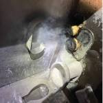 Island County Sheriff's Office image
A bathroom is smoking following an arson fire last year.
