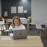 Dannah McCullough does some work at The Collective, a shared space where students and workers can work together and network. (Photo by Luisa Loi)