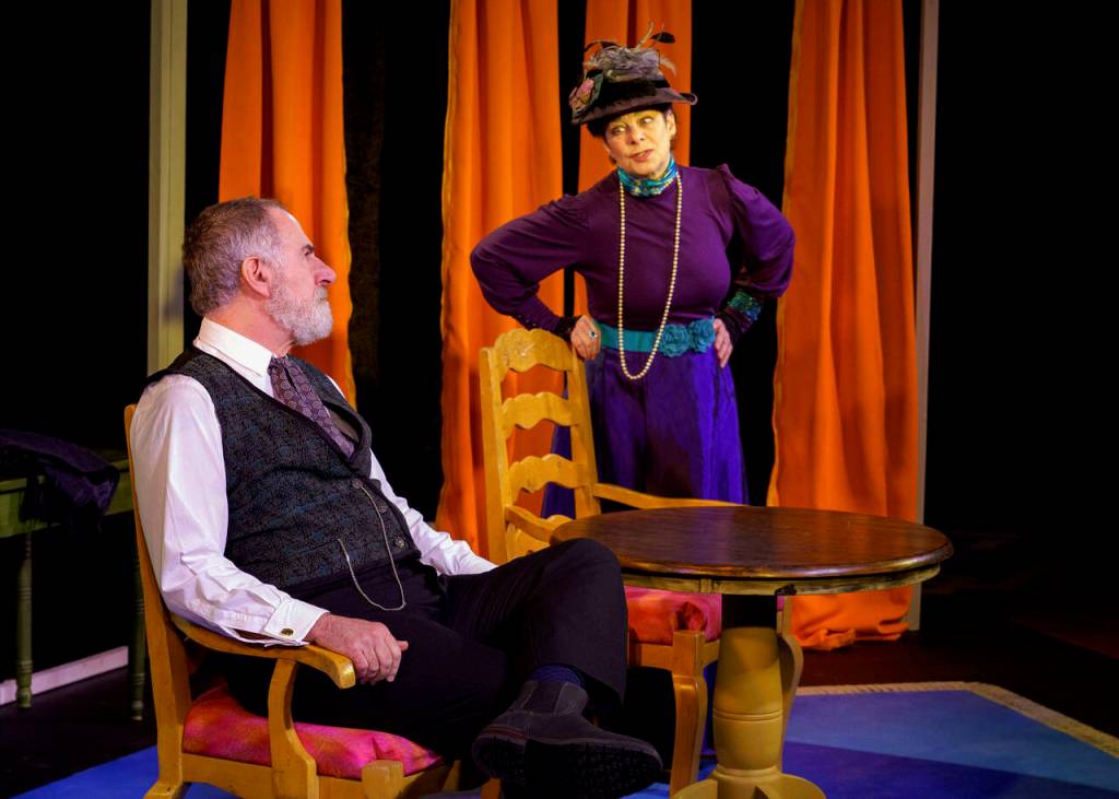 Photo by David Welton
Torvald (Jeff Natter) has the chance to confront his wife Nora (Patricia Duff) in A Dolls House, Part 2 after her 15-year absence.