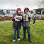 Tom and Michelle Johnson, members of the St. Stephens Episcopal Church, joined the rally to show support for trans people in Oak Harbor. (Photo by Luisa Loi)