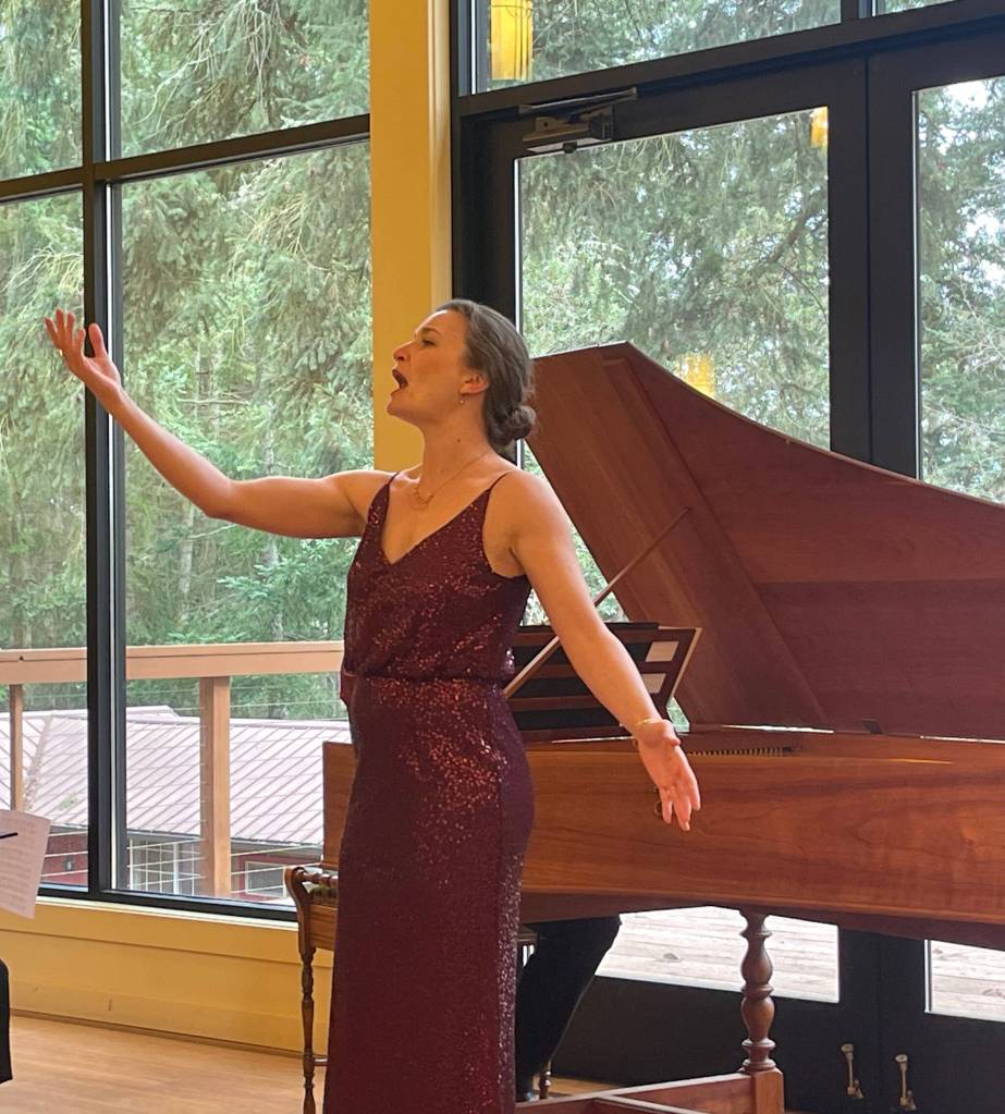 Danielle Reutter-Harrah, soprano, sings during a previous Whidbey Island Music Festival concert. (Photo provided)