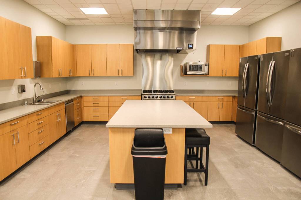 The new building features a large kitchen with three refrigerators, which would also accommodate additional firefighters/EMTs funded with the levy that was passed in November. (Photo by Luisa Loi)