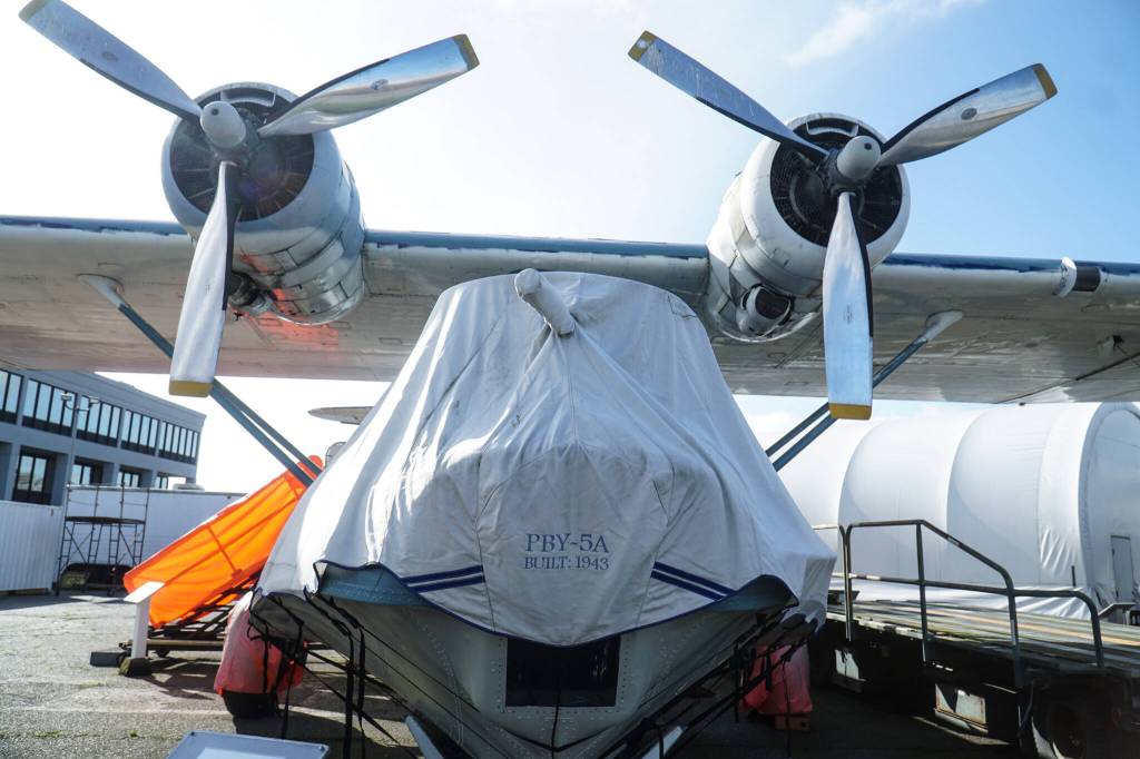 Photo by Sam Fletcher
The PNW Naval Air Museums PBY, Gigi, was built in 1943 in San Diego before embarking on two tours through the Aleutian Islands attacking ships at night.