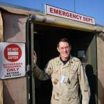Chaplain, Lt Col, USAF (Ret) Jeffrey Neuberger stands before the Emergency Department in Iraq. (Photo courtesy of Jeffrey Neuberger)