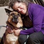 Christina Moats with her dog, Kaia. (Photo by David Welton)