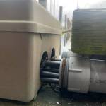 Saturday, March 16, an electrician found a serious electrical system failure causing a power line to arc, cutting power to the E, F and G docks of the Oak Harbor Marina. (Photo provided)