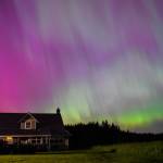Cara Hefflinger took this photo Saturday around 12:30 a.m. from her fathers house at the Lone Lake farm in Langley. (Photo by Cara Hefflinger)