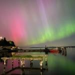 The view from the Langley marina Friday night. (Photo by the Whidbey Island Pearl Co.)