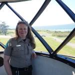 Photo by Sam Fletcher
Interpretive specialist Jen Gray stands at the top of the new Admiralty Head Lighthouse.