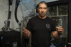 Stephen Chavez, owner of Crossed Arrows Brewery (CAB), speaks about the future of his brewery. (Photo by Caitlyn Anderson)