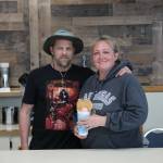Photo by Luisa Loi
Jessie and Chris Abrahamson hold a reporters order (cotton candy ice cream with a caramel dipped cone sprinkled with Butterfinger crumbles).