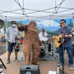 Garry the Sasquatch jams with the band at the 2023 Sasquatch Walk in Oak Harbor. (Photo courtesy of Teresa Besaw)