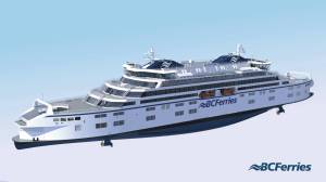 Photo provided by British Columbia Ferries
Conceptual rendering of a hybrid-electric design for a 360-car ferry that our neighbors at British Columbia Ferries are shopping to shipyards locally and internationally.