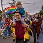 Photo by David Welton
Last years Pride Parade in Coupeville drew a diversity of marchers, young, old and in between. This year, parades and pride events in Coupeville and Langley are expected to be bigger than ever.