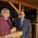 Photo by Sam Fletcher
Mercedes Fulwiler, left, and Jason Tritt, co-owners of Barringtons Irish Bar & Grill on Pioneer Way, pose before their grand opening.