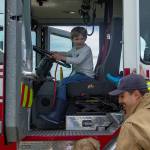 Photo by Caitlyn Anderson
William Griffith honks the horn of an E-ONE ARFF at the Touch-a-Truck event.