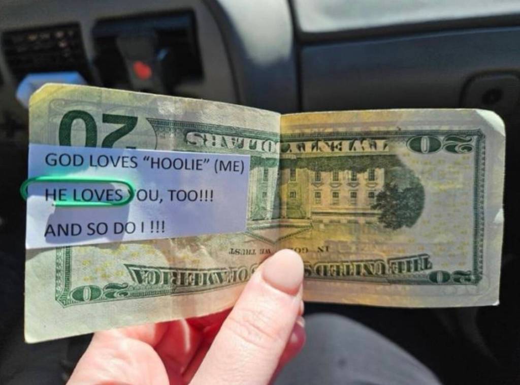 Mr. Hoolie hands out gifts to brighten days.