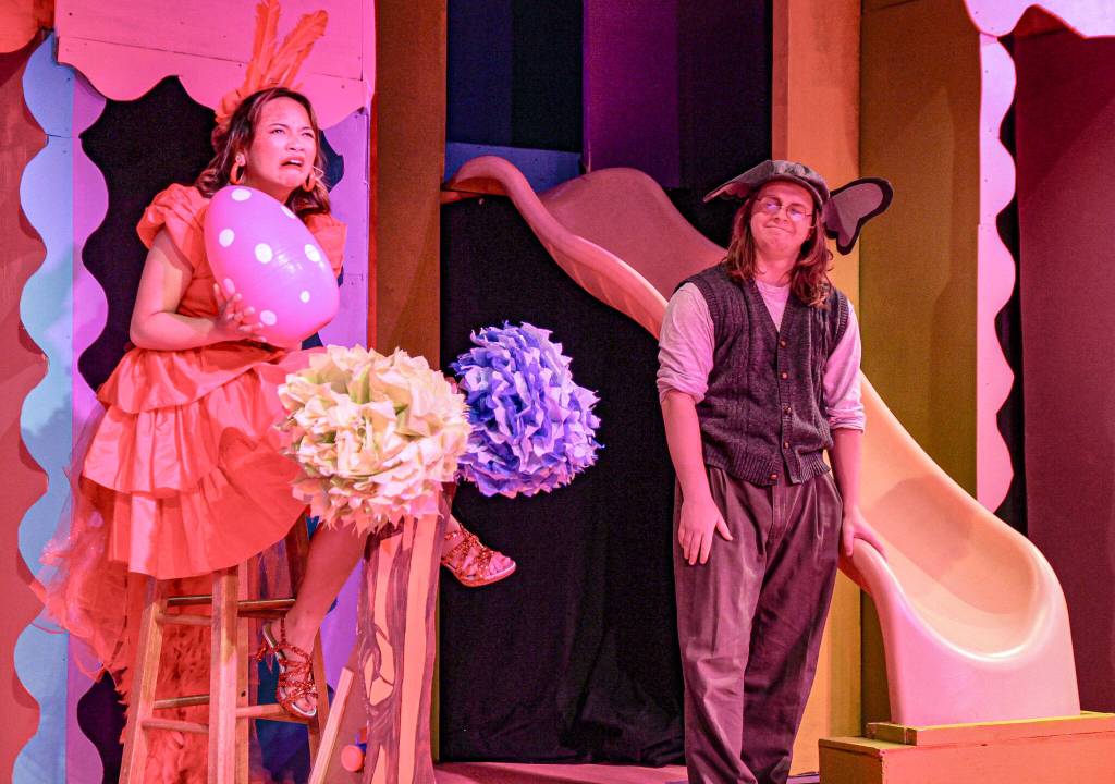 Horton the Helephant (Ray Graham Ray) listens to Mayzie Labird (Dana Rivo) complain about having to take care of her egg. (Photo by Luisa Loi)