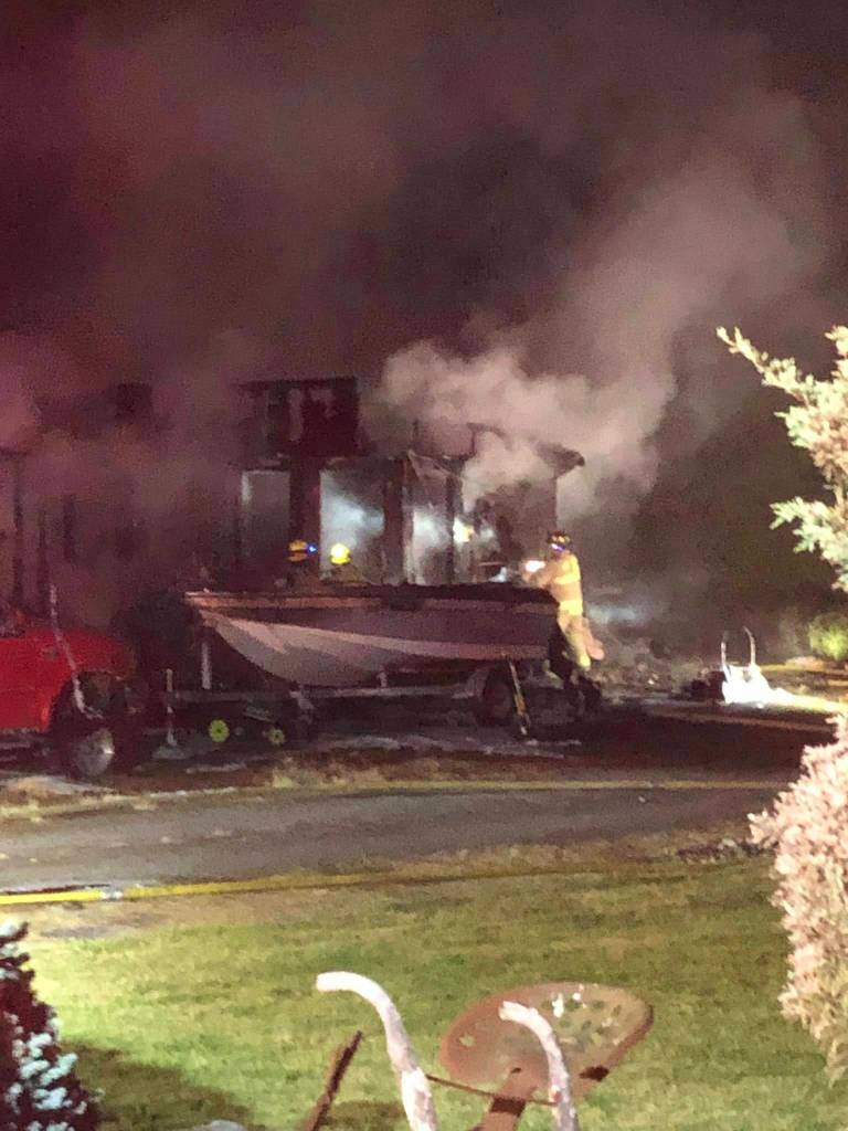 The one-story manufactured home on Carl Avenue was destroyed completely Saturday night. (Photo courtesy of Ricardo De Castro)