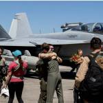 U.S. Navy Photo by Mass Communication Specialist 1st Class William Sykes
Pilots, assigned to the Zappers of VAQ-130, are greeted by friends, family and service members upon their return to Naval Air Station Whidbey Island.