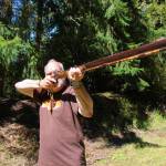Andy Ward prepares to shoot at Greenes Gun Shop shooting range, where rendezvous attendees will shoot targets with muzzleloading firearms, arrows and tomahawks. (Photo by Luisa Loi)