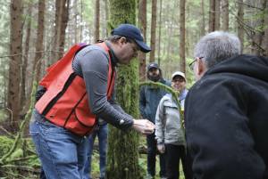 Forestry Professor Kevin Zobrist teaches a course on South Whidbey. (Photo by Sarah Stewart)