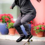 Photo by Luisa Loi
Pastor John Laffoon skates in the parking lot of Grace by the Sea.