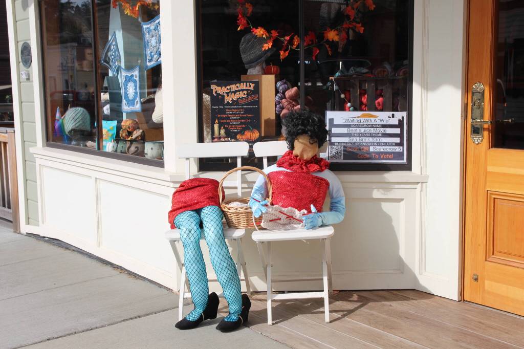 (Photo by Luisa Loi)
The Magicians Assistant keeps herself busy with some knitting at Sea Bres Yarn.