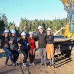At left, School Board Members Sharon Jensen and Lynn Goebel, Superintendent Michelle Kuss-Cybula, Student Board Representatives Maggie Litvachuck and Board Members Josh Maclean and Nikki Tesch. (Photo by Luisa Loi)