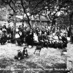 Oak Park Free Camp Ground, Oak Harbor Whidbey Island community 
gathering in “Oak Park” which later became what we know today as Smith Park. (Island County Historical Society, Library and Archives, 2014.11.08a)